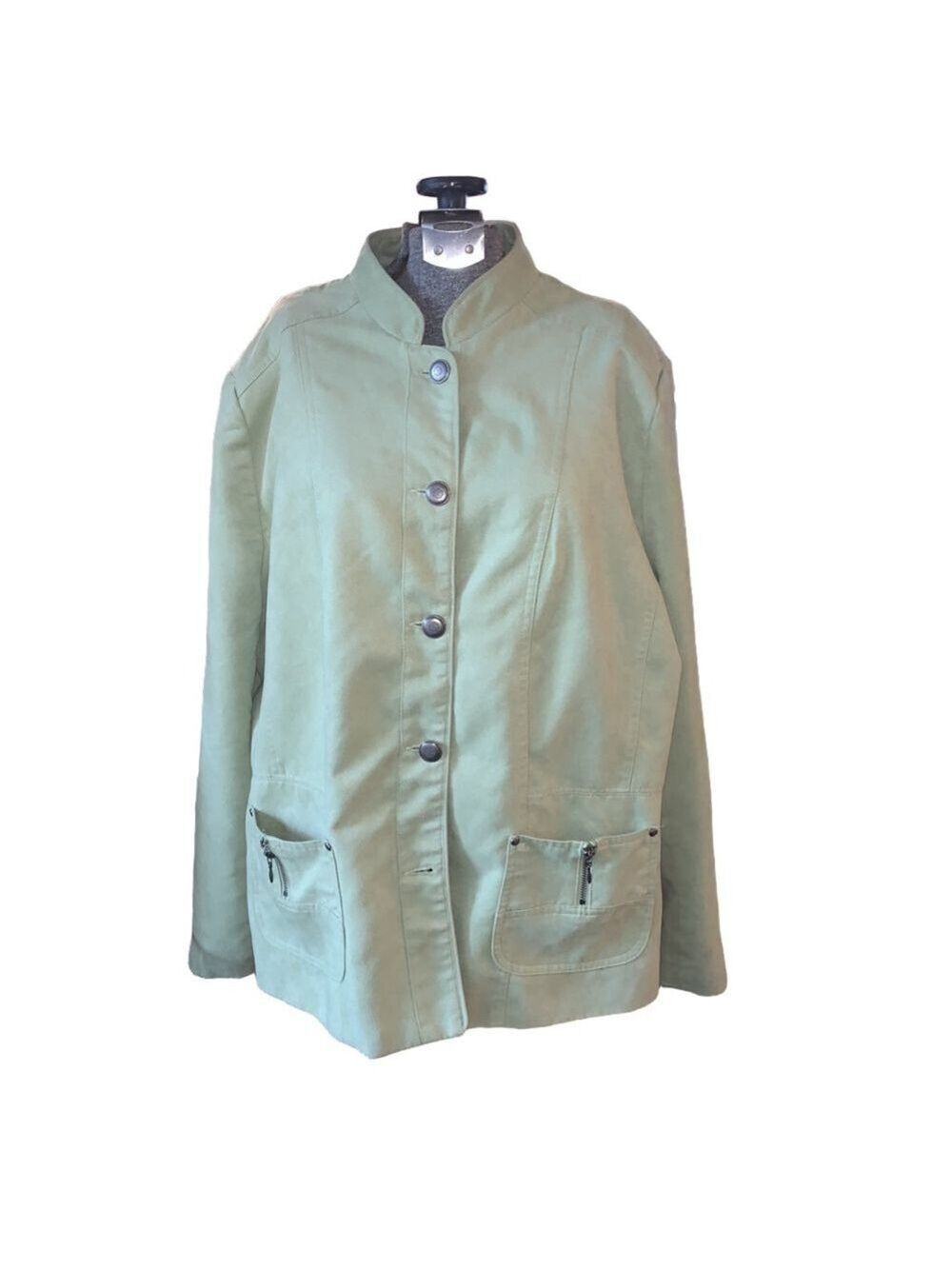 Women's TanJay Light Green Utility Jacket Size 18